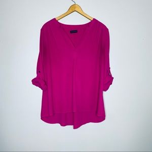 Mittoshop Loose V Neck Pink Plum Top